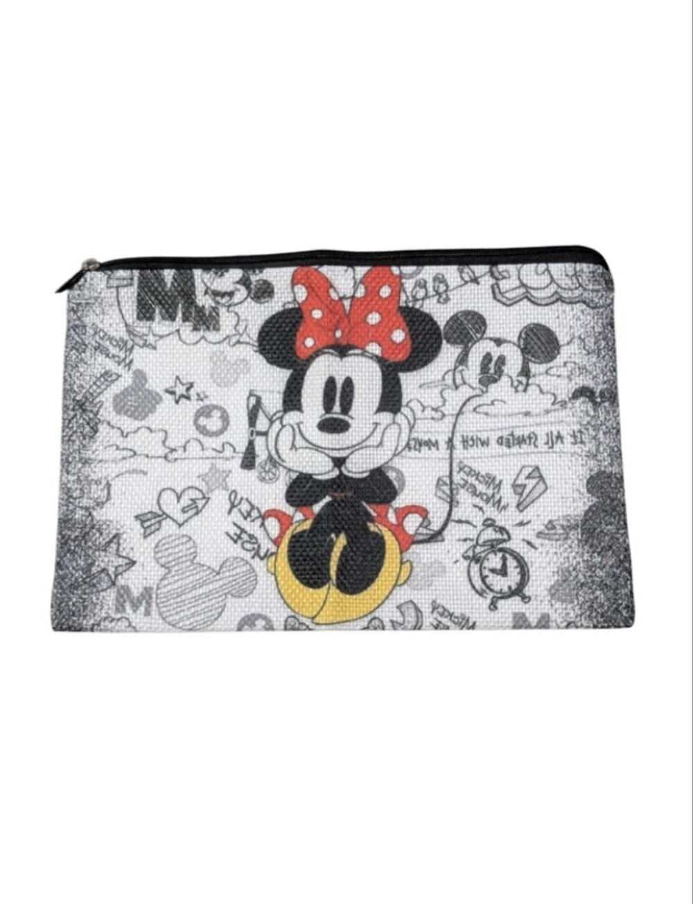 Disney Minnie Mouse Kids Zip Pouch - White, Black, Red & Yellow